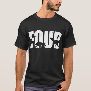 Camiseta Menino de aniversário de 4 anos Dinossauro T Rex D