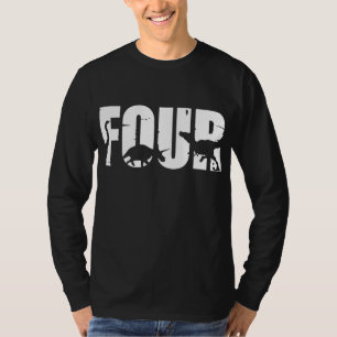 Camiseta Menino de aniversário de 4 anos Dinossauro T Rex D