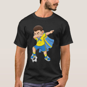 Camiseta Menino de Futebol Dabbing Bandeira da Suécia Crian