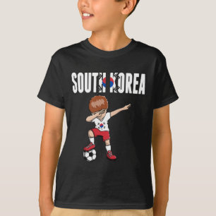 Camiseta Menino de Futebol Dabbing Fã de Futebol da Coreia