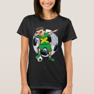 Camiseta Menino de Futebol Dabbing Jamaica Fã de Futebol Ca