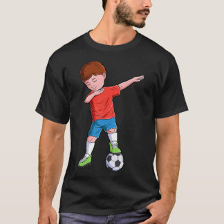 Camiseta Menino de Futebol Dabbing Jogador de Futebol Futeb