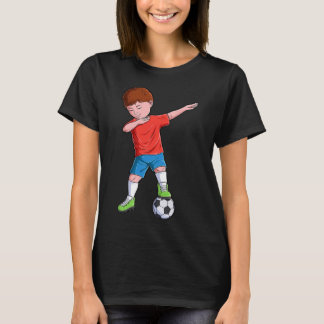 Camiseta Menino de Futebol Dabbing Jogador de Futebol Futeb