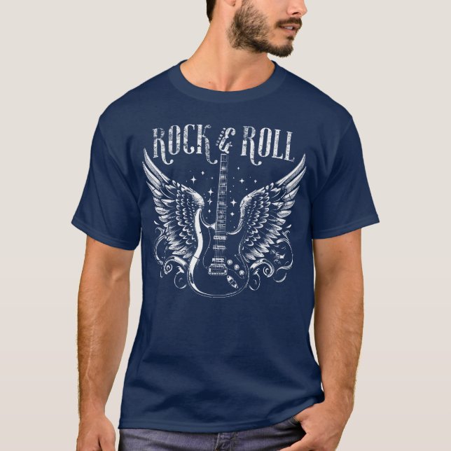 Camiseta Menino de guitarra Rock Roll (Frente)