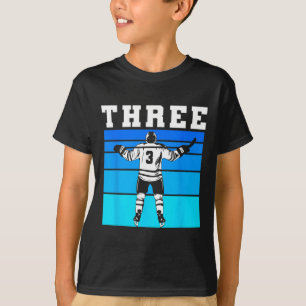 Camiseta Menino de Hóquei 3º Aniversário Três Aniversário d