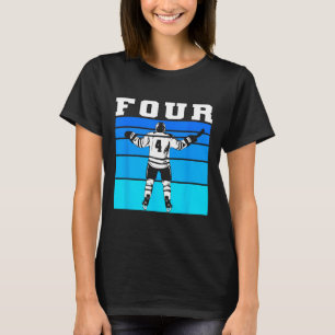 Camiseta Menino de Hóquei 4º Aniversário Quatro Aniversário