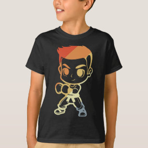 Camiseta Menino de Kickboxing Desenho Olhar Kickboxer Carat