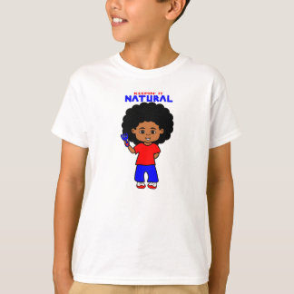 Camiseta Menino do afro-americano com desenhos animados