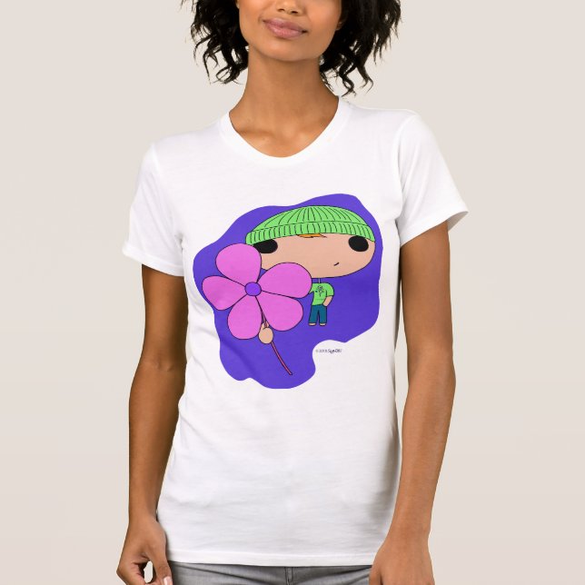 Camiseta Menino do amante (fundo roxo) (Frente)
