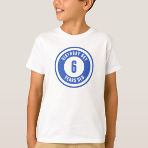 Camiseta Menino do aniversário 6 anos velho
