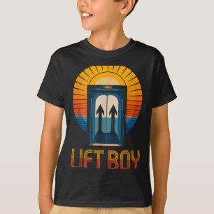 Camiseta Menino do Elevador Design de Elevador Retro Estilo