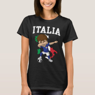 Camiseta Menino do Futebol Italiano Bandeira Itália Mapa Es