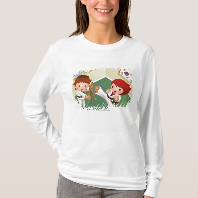 Camiseta Menino do karaté que guardara de madeira com o (Frente)