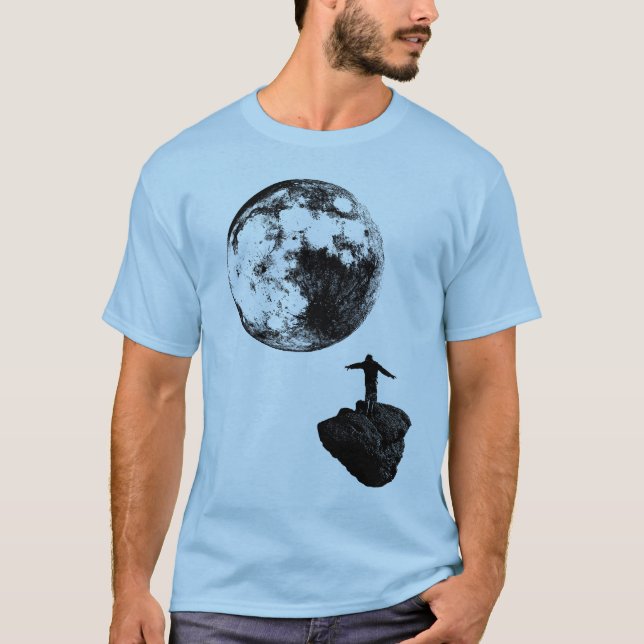 Camiseta Menino e a lua - preto (Frente)
