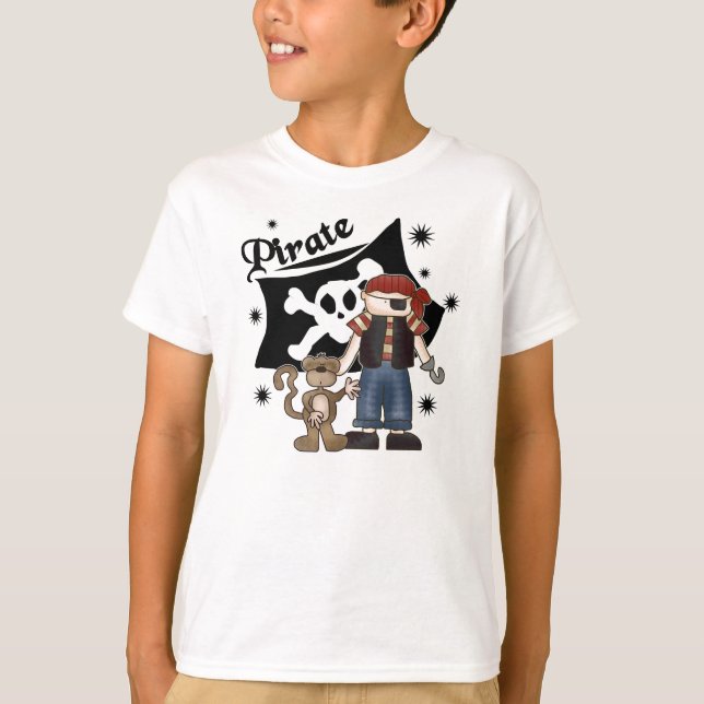 Camiseta Menino e macaco do pirata (Frente)
