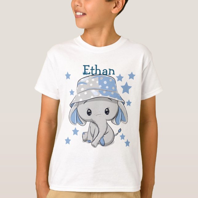 Camiseta Menino Elefante Bonito (Frente)