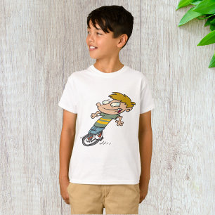 Camiseta Menino Engraçado Andando de Monociclo