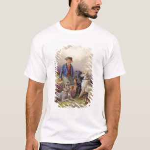 Camiseta Menino escocês com wolfhounds em um landsca das