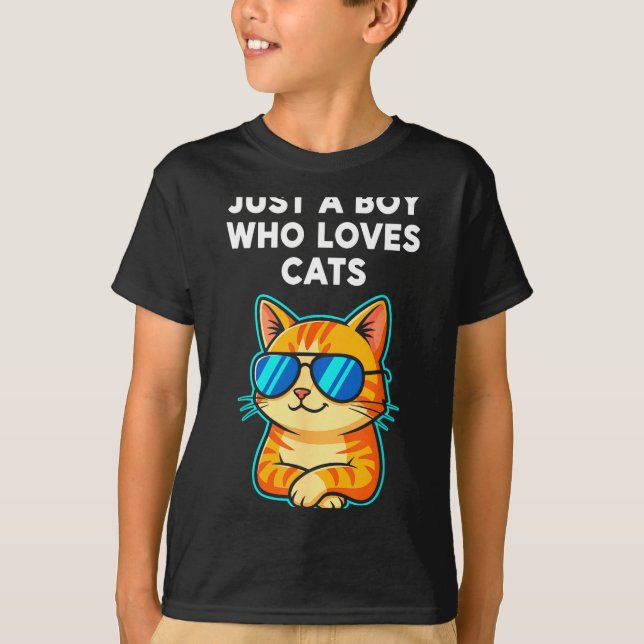 Camiseta Menino Fofo Ama Gatos (Frente)