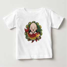 Camiseta | Menino Fofo com Koi Sortudo