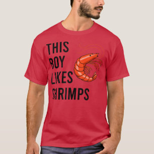 Camiseta Menino gosta de camarões e de comer marisco