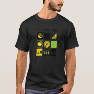Camiseta Menino Gosta De Frutas De Citros De Limões De Verã