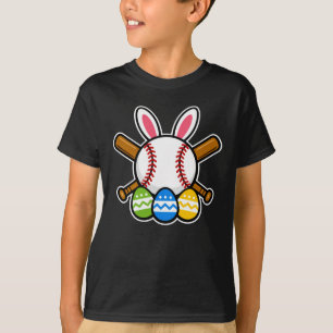 Camiseta Menino Jogador de Beisebol Orelhas de Coelho de Pá