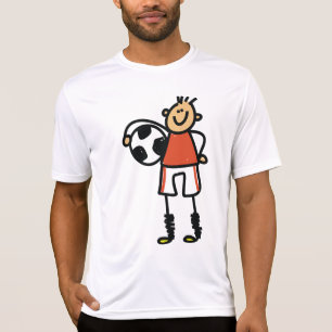 Camiseta Menino jogador de futebol figurinha de palito