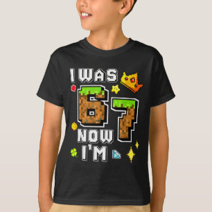 Camiseta Menino jogador pixel aniversário tinha 6 7 anos de