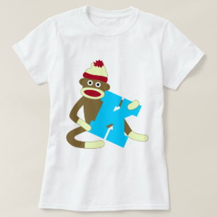 Camiseta Menino K do monograma do macaco da peúga