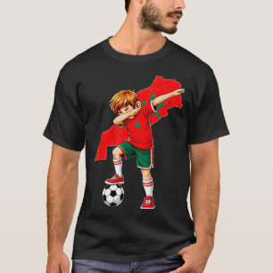 Camiseta Menino marroquino com camisola de futebol Dabbing