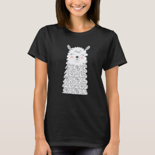 Camiseta Menino Menina Crianças Lhama Alpaca Tímido