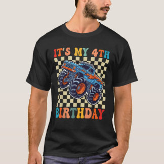 Camiseta Menino Menina de 4 Anos É Meu 4º Aniversário Menin