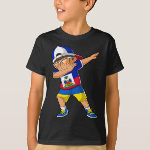 Camiseta Menino Metade Haitiano Metade Ucraniano Bandeira d