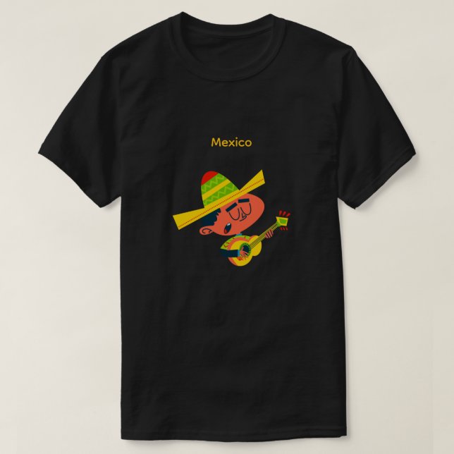 Camiseta Menino Mexicano com Guitarra (Frente do Design)