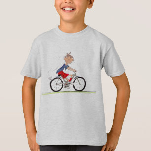 Camiseta Menino na ilustração da bicicleta