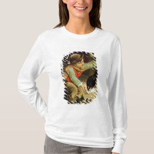 Camiseta Menino novo com os pássaros na neve