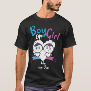 Camiseta Menino Ou Menina Que Amo Você Pinguim Sexo Revela