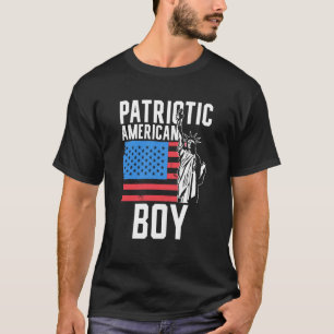 Camiseta Menino Patriota Americano EUA América Patriot EUA