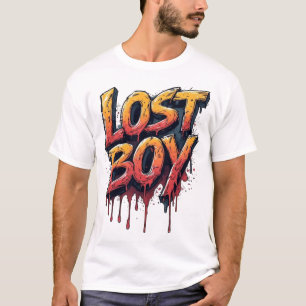 Camiseta Menino Perdido 3D Drip Graffiti Tipografia Streetw
