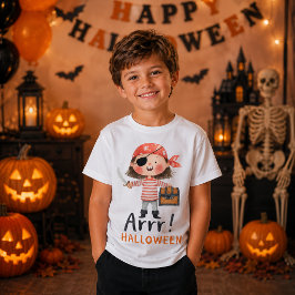 Camiseta Menino Pirata Fofo Arrr Fantasia de Halloween