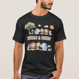 Camiseta Menino retrô dos animais