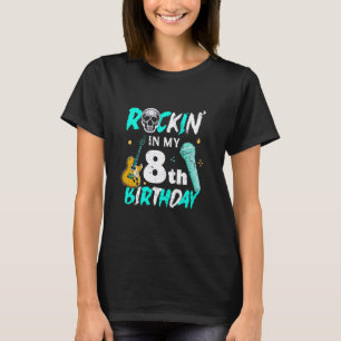 Camiseta Menino Rockstar Aniversário Rockin Guitarrista 8º