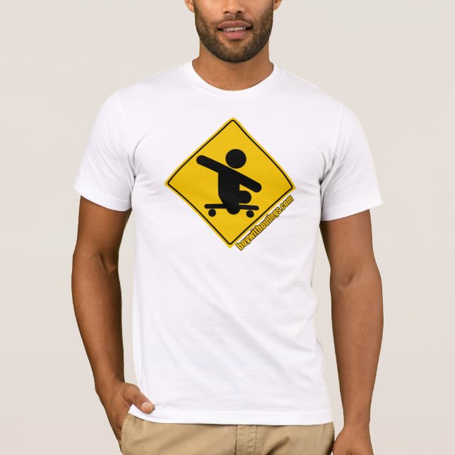 Camiseta Menino sem amarelo de cruzamento do skate de .com (Frente)