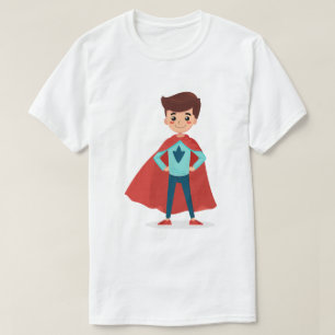 Camiseta Menino Super-Herói de IA