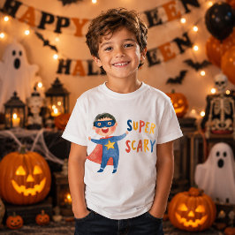 Camiseta Menino Super-Herói Fofo Super Assustador Halloween