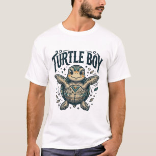 Camiseta Menino Tartaruga Gravura Vintage Design de Tartaru