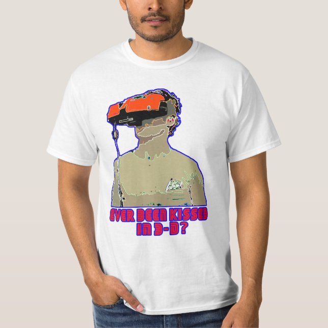 Camiseta menino virtual do beijo 3D (Frente)