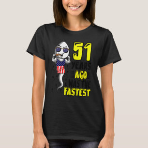 Camiseta Meninos 51 Anos Atrás Eu Era O 51º Aniversário Mai