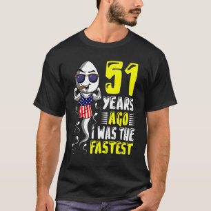 Camiseta Meninos 51 Anos Atrás Eu Era O 51º Aniversário Mai